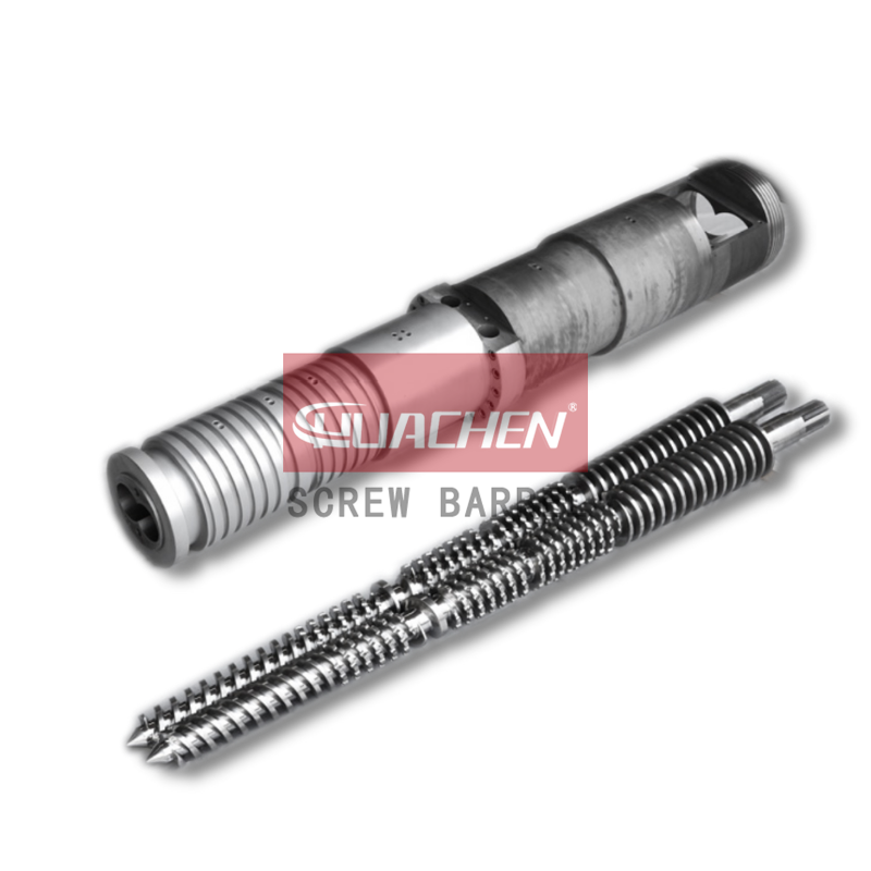 PE pipe extruder Conical Screw Barrel For Corrugated Pipe