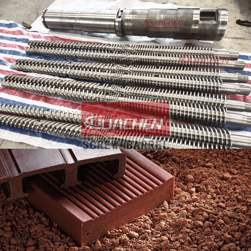 WPC wood plastic composite extruder conical twin screw barrel manufacturer in china 800X800